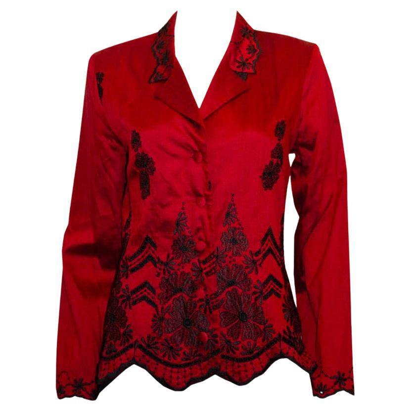 Vintage Monsoon Silk Jacket with wonderful embroidery