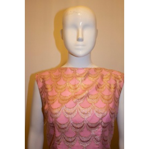 Vintage Pink and Gold Evening Gown