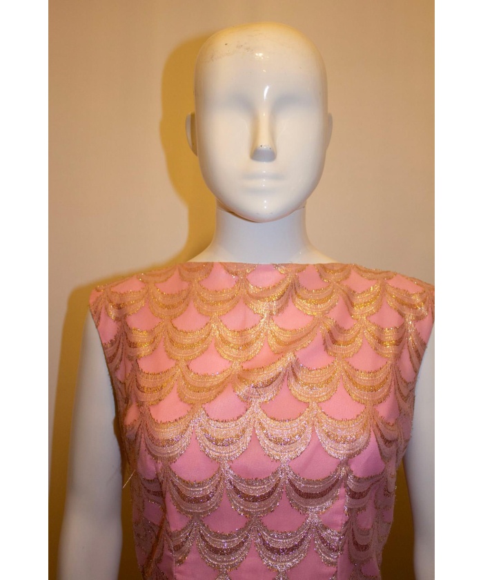 Vintage Pink and Gold Evening Gown