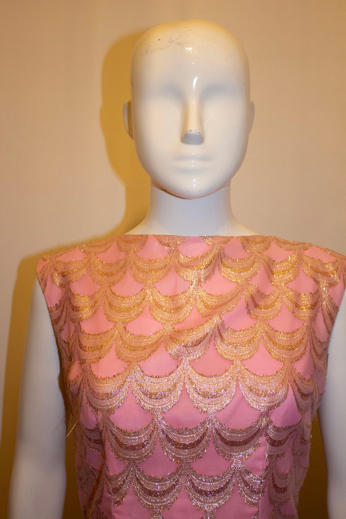 Vintage Pink and Gold Evening Gown