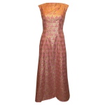 Vintage Pink and Gold Evening Gown