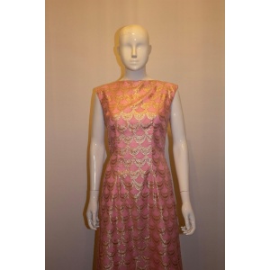 Vintage Pink and Gold Evening Gown