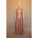 Vintage Pink and Gold Evening Gown