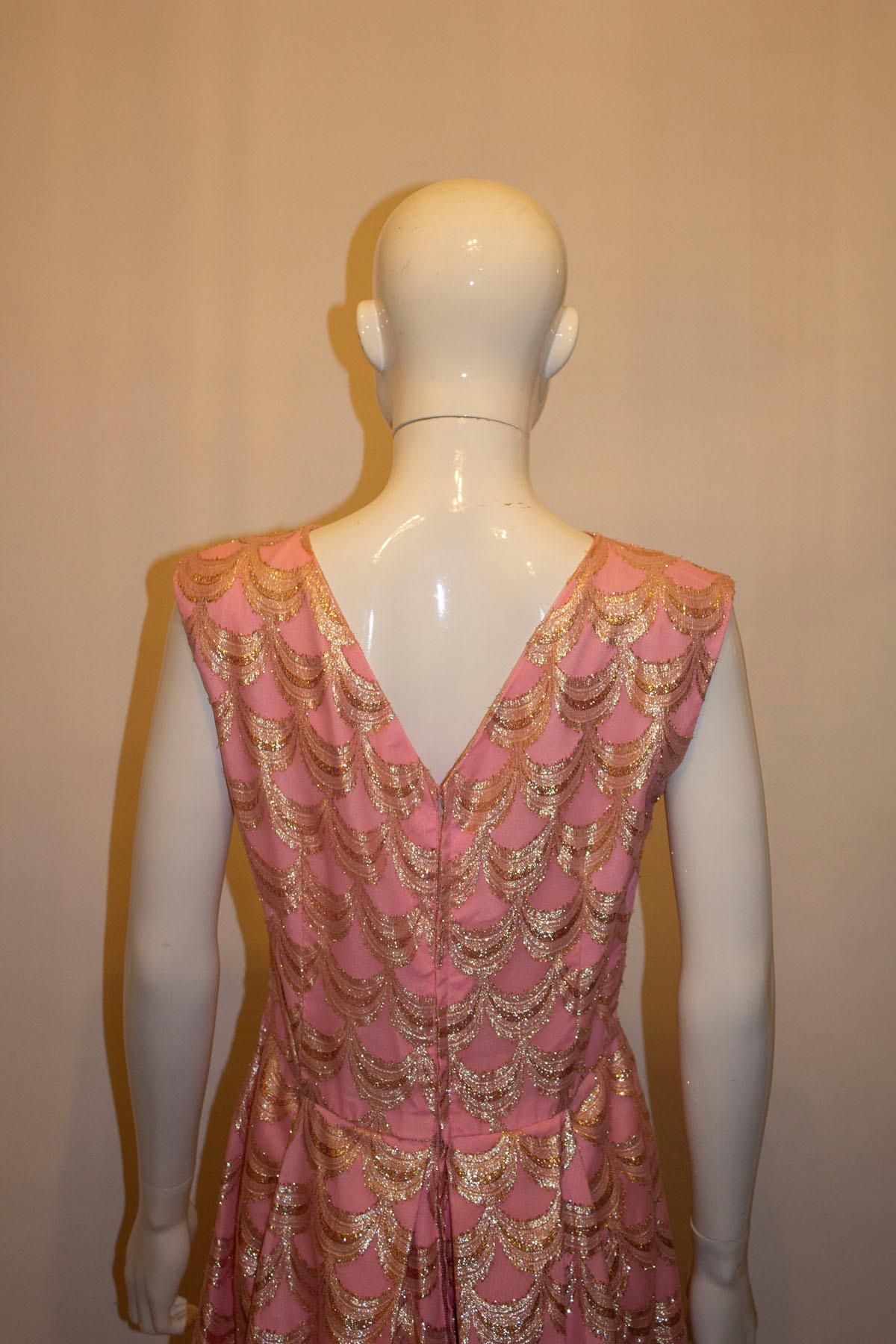Vintage Pink and Gold Evening Gown