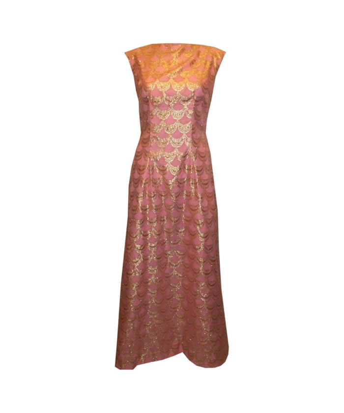 Vintage Pink and Gold Evening Gown