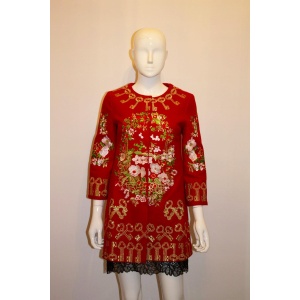 Vintage Red Jacket with Wonderful Gold Embroidery