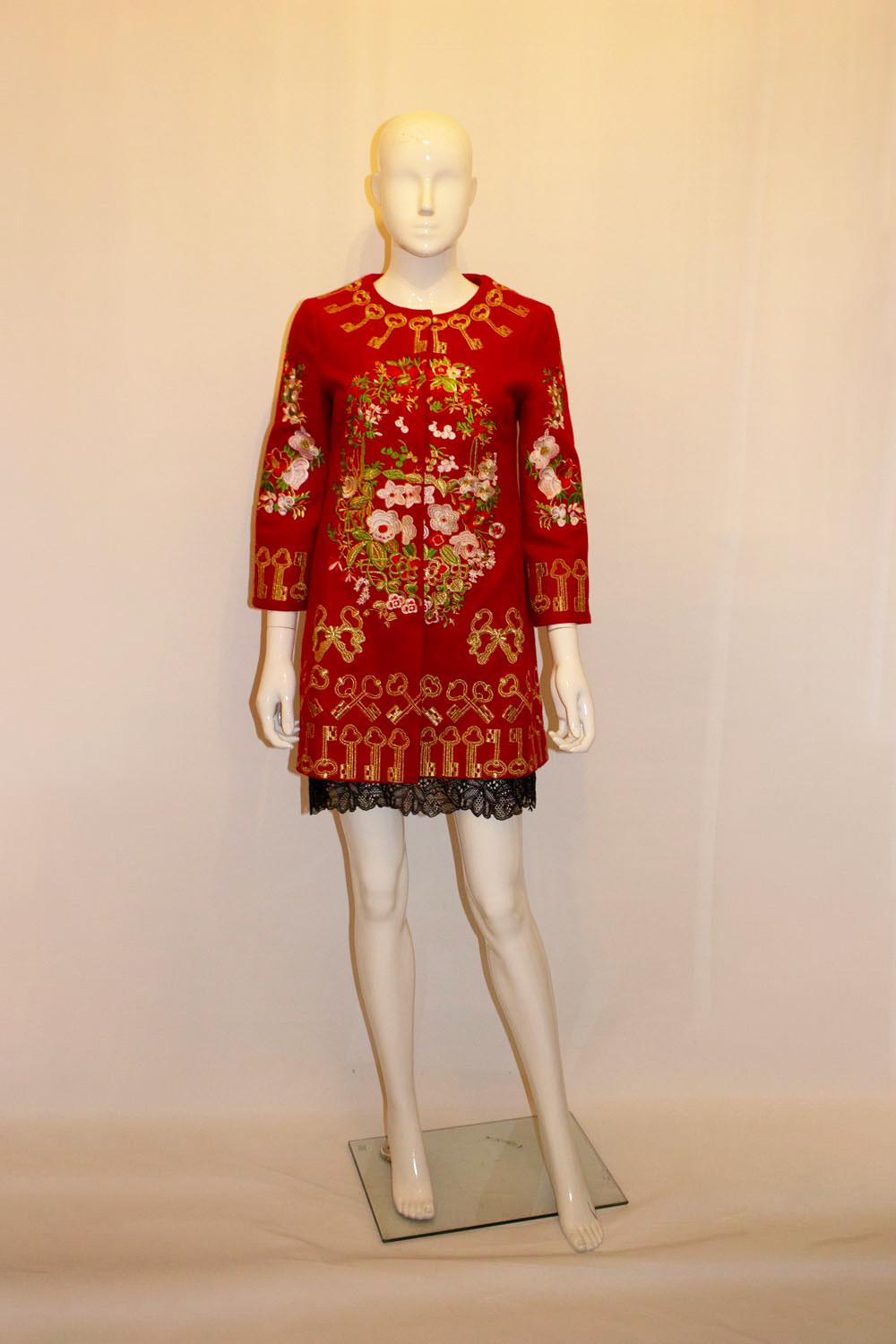 Vintage Red Jacket with Wonderful Gold Embroidery