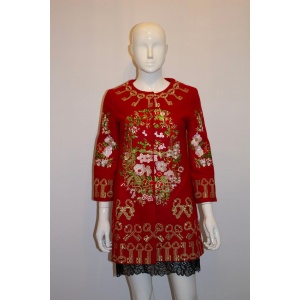 Vintage Red Jacket with Wonderful Gold Embroidery