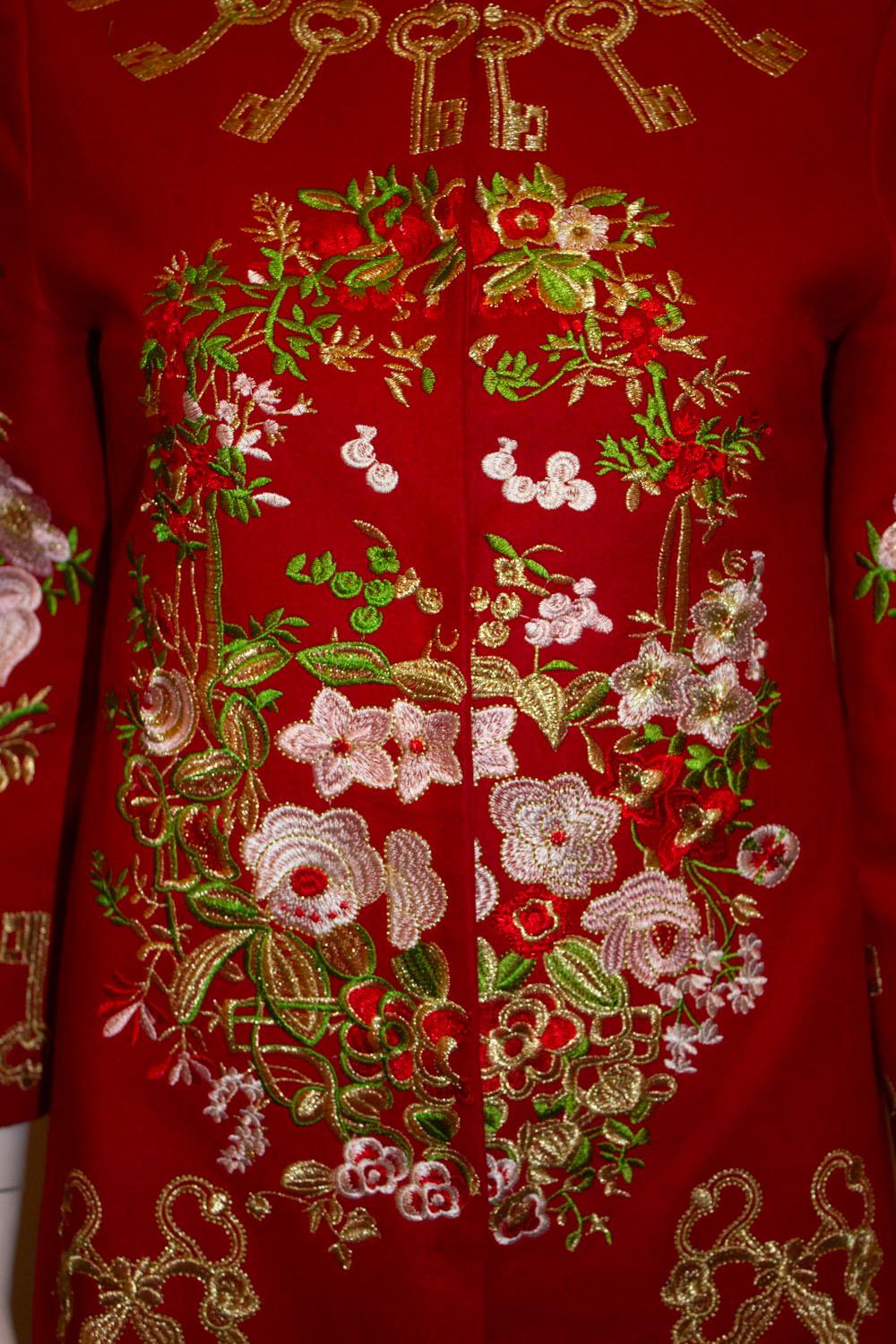 Vintage Red Jacket with Wonderful Gold Embroidery