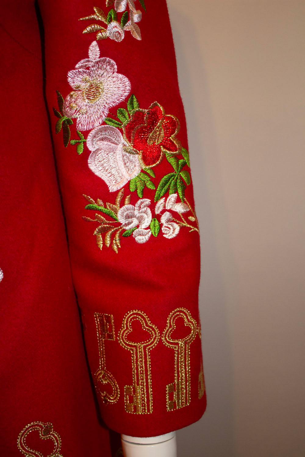 Vintage Red Jacket with Wonderful Gold Embroidery