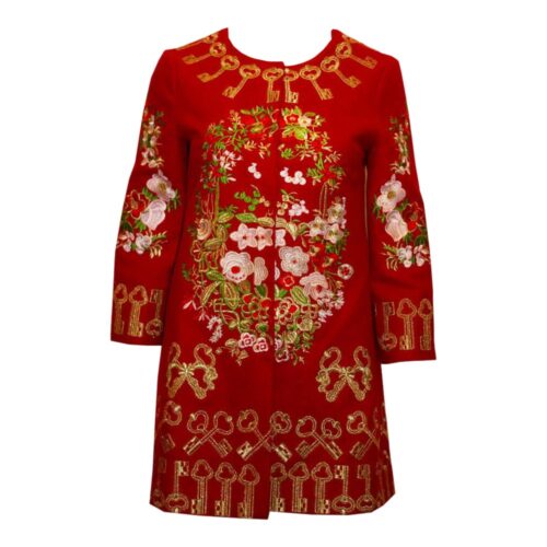 Vintage Red Jacket with Wonderful Gold Embroidery