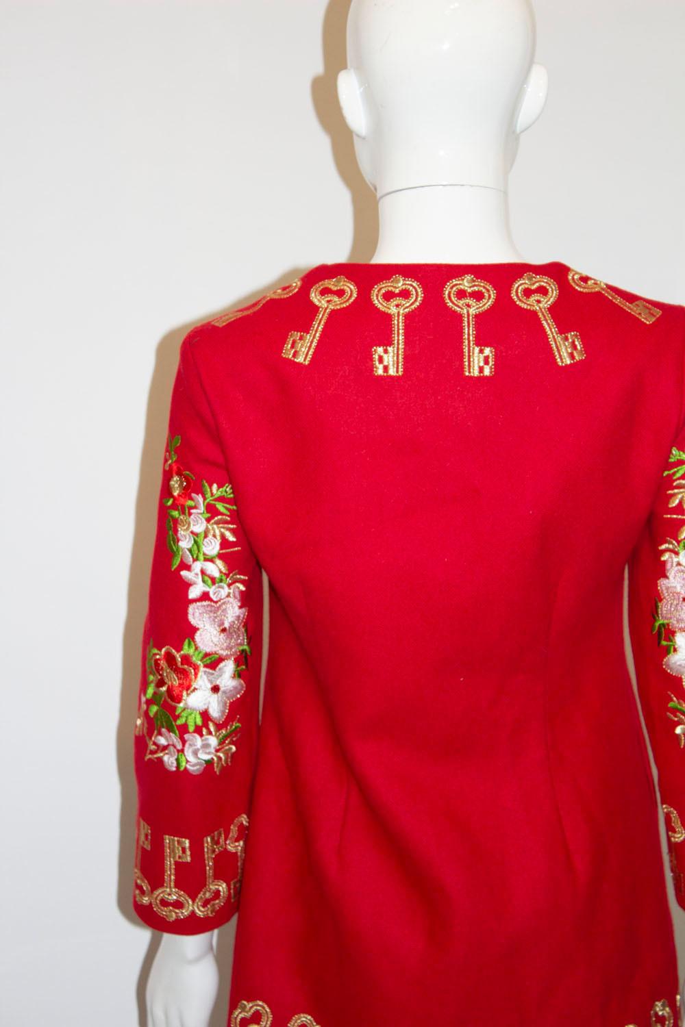 Vintage Red Jacket with Wonderful Gold Embroidery