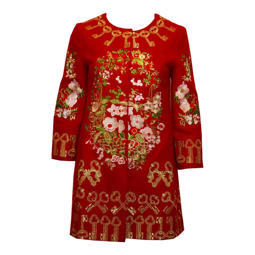 Vintage Red Jacket with Wonderful Gold Embroidery