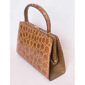 Vintage Tan Crocodile Handbag