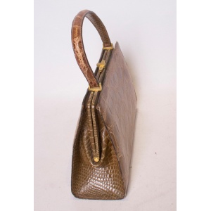 Vintage Tan Crocodile Handbag