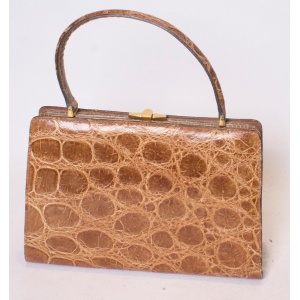 Vintage Tan Crocodile Handbag