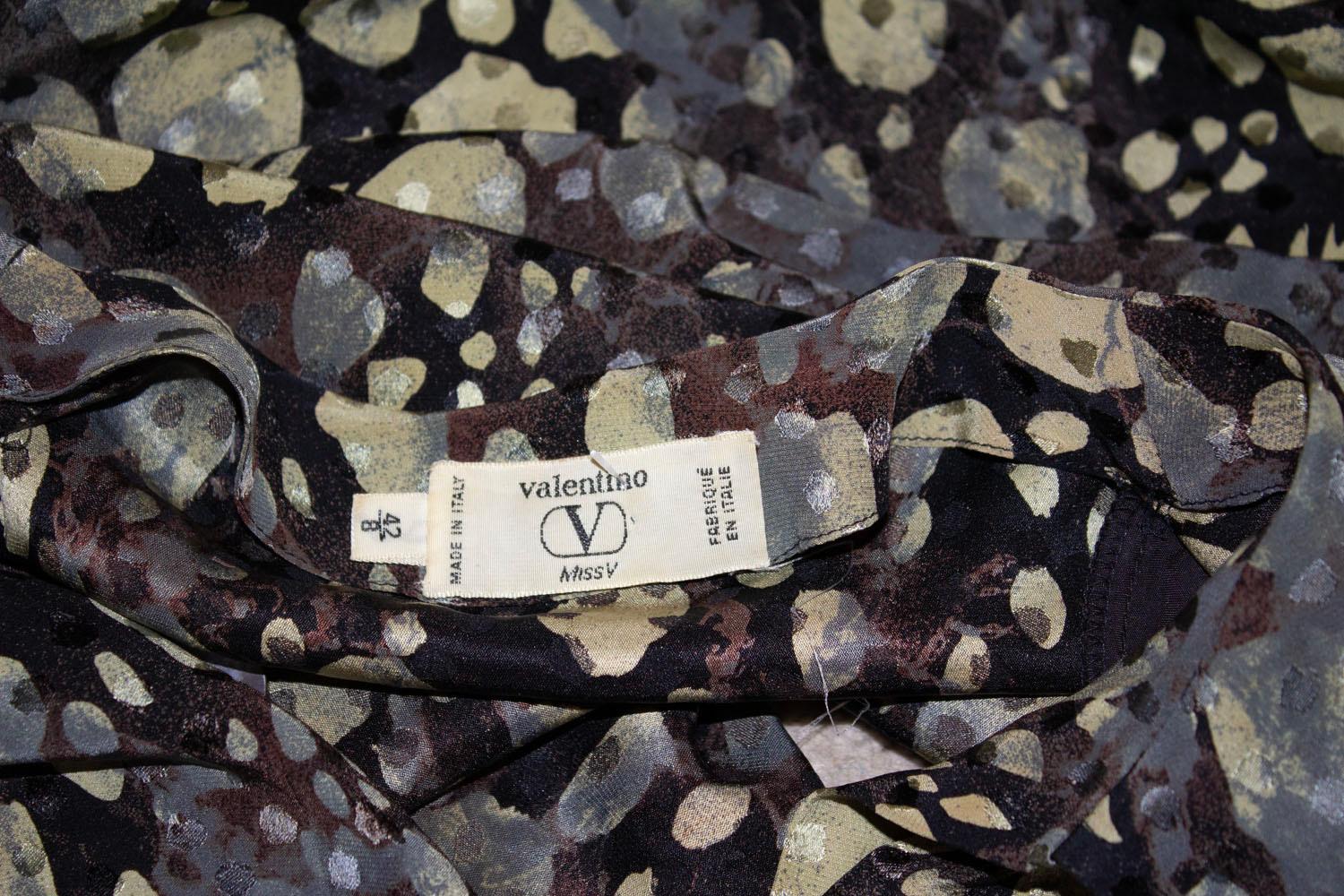 Vintage Valentino Miss V Multicolour Silk Blouse with Interesting Collar.