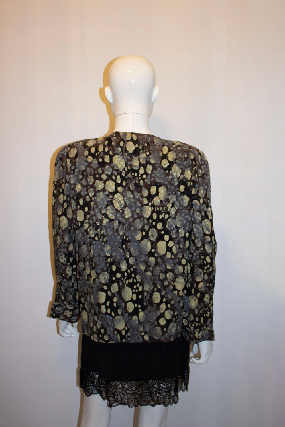 Vintage Valentino Miss V Multicolour Silk Blouse with Interesting Collar.