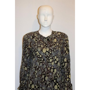 Vintage Valentino Miss V Multicolour Silk Blouse with Interesting Collar.
