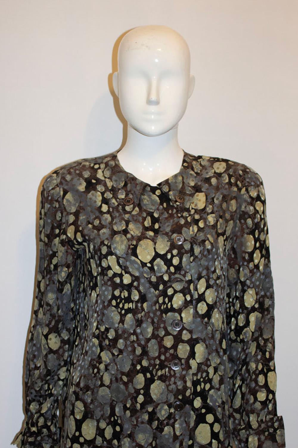 Vintage Valentino Miss V Multicolour Silk Blouse with Interesting Collar.