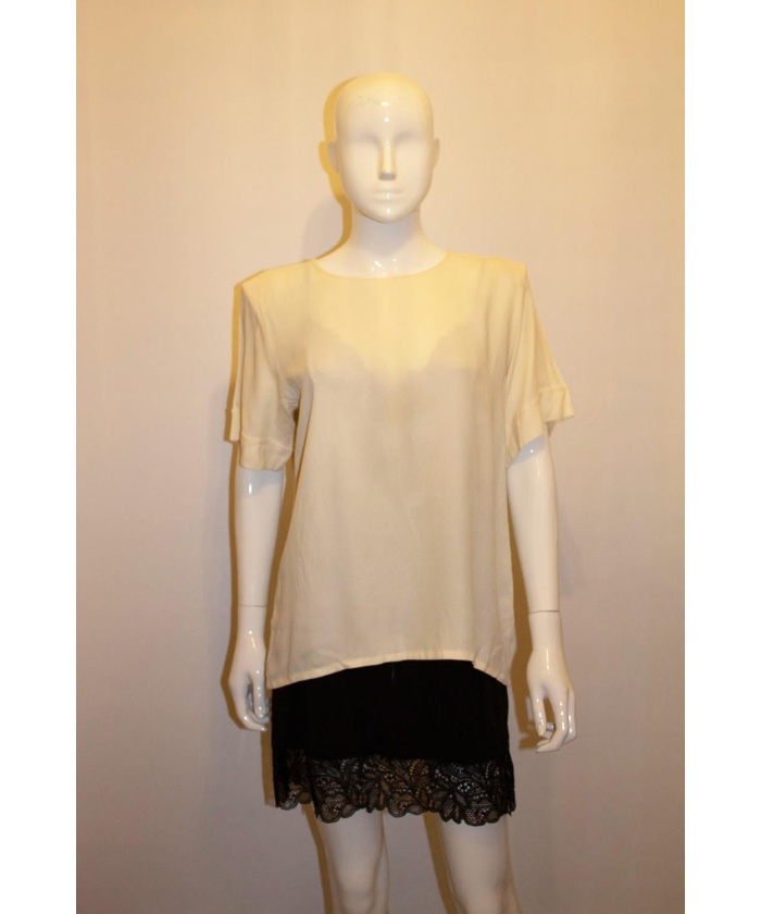 Vintage Yves Saint Laurent Ivory colour Crepe Top