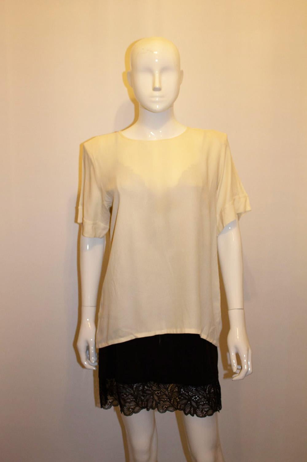 Vintage Yves Saint Laurent Ivory colour Crepe Top