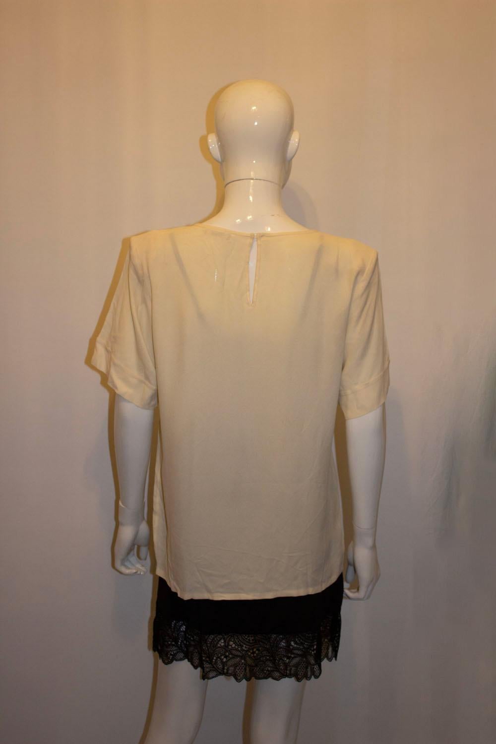 Vintage Yves Saint Laurent Ivory colour Crepe Top