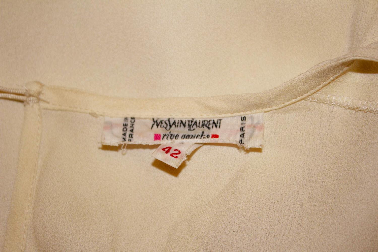 Vintage Yves Saint Laurent Ivory colour Crepe Top