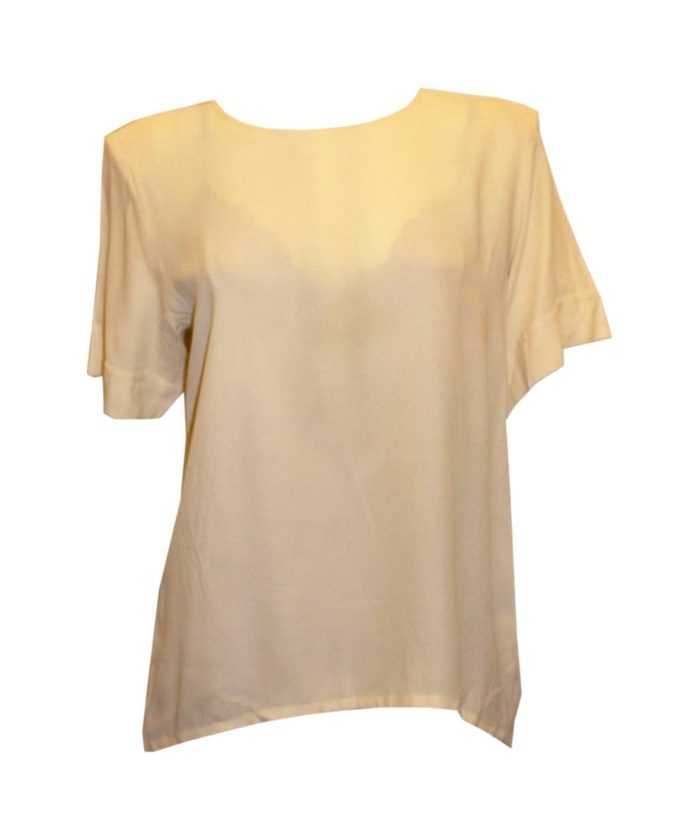 Vintage Yves Saint Laurent Ivory colour Crepe Top