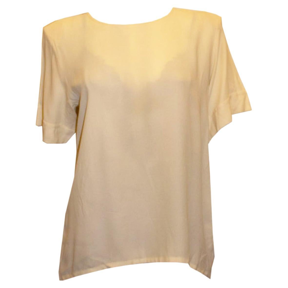 Vintage Yves Saint Laurent Ivory colour Crepe Top