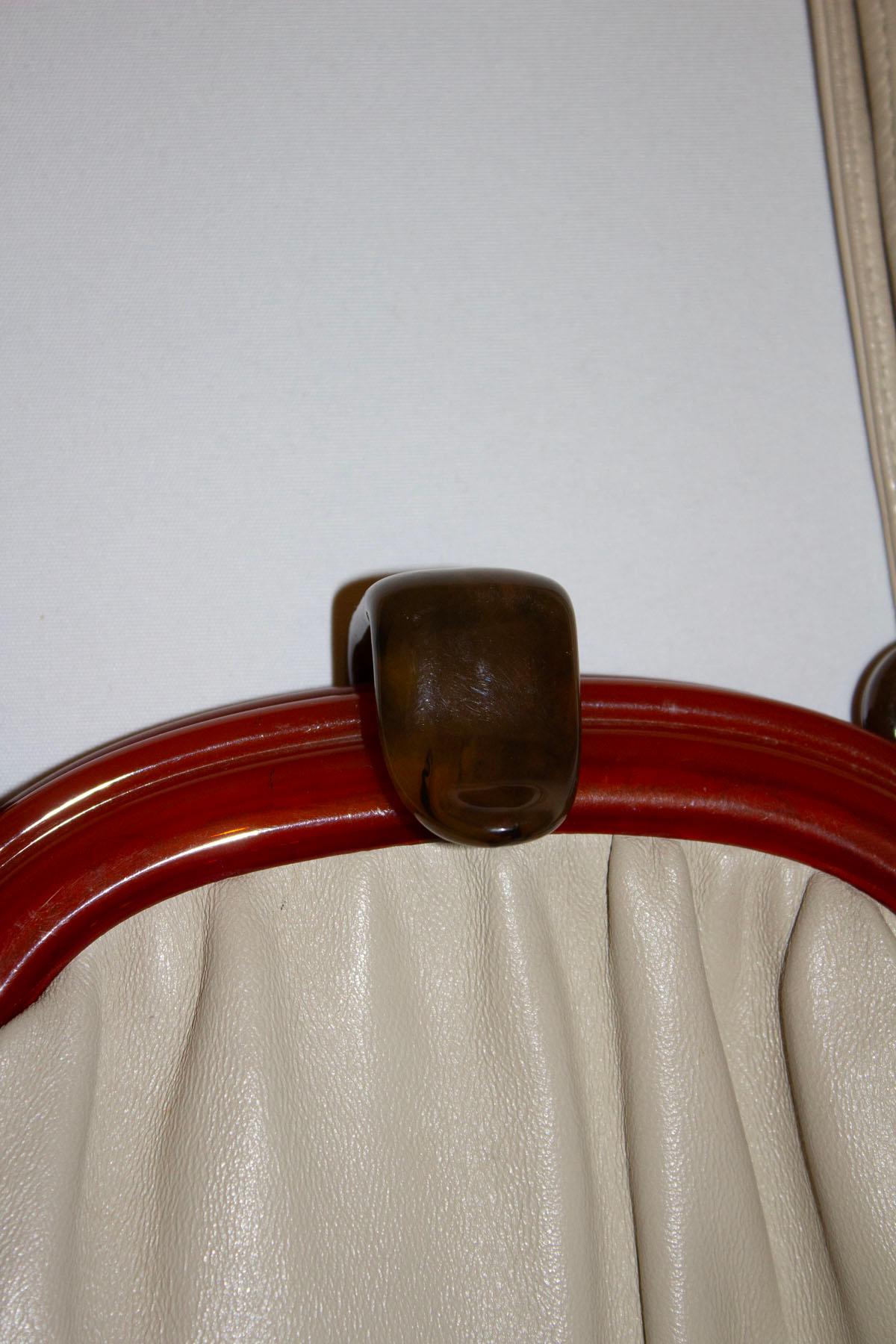 Wonderful Vintage Leather Bag with Beautiful Frame and Clasp