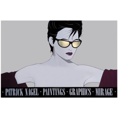 1980s Original Gorgeous Patrick Nagel "Silver Foiled Sunglasses" Art Poster