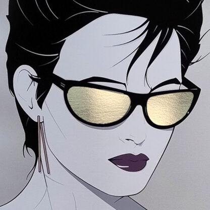 1980s Original Gorgeous Patrick Nagel "Silver Foiled Sunglasses" Art Poster - Image 3