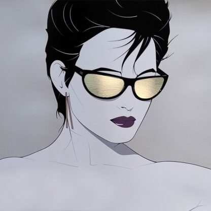 1980s Original Gorgeous Patrick Nagel "Silver Foiled Sunglasses" Art Poster - Image 2
