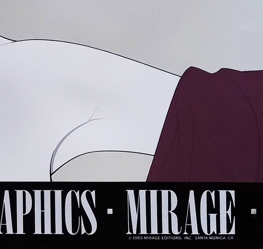 1980s Original Gorgeous Patrick Nagel "Silver Foiled Sunglasses" Art Poster
