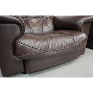 Pair of De Sede DS-101 leather lounge chairs