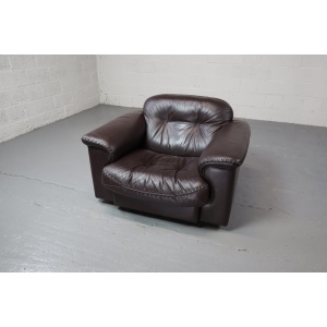 Pair of De Sede DS-101 leather lounge chairs