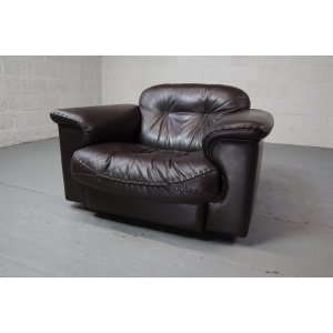 Pair of De Sede DS-101 leather lounge chairs
