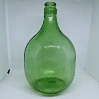 GREEN LARGE BOTTLE with a cap, Vintage demijohn
