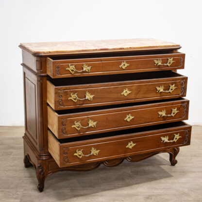 Louis XV Style Walnut Chest of Drawers - Image 4