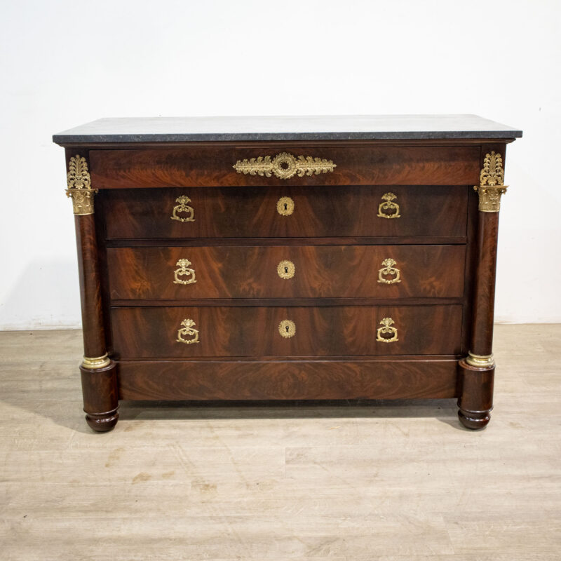 Mahogany Empire French Commode