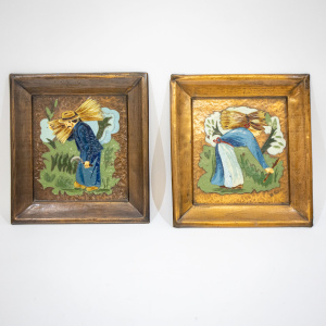 Pair of Copper Pictures by Albert Gilles