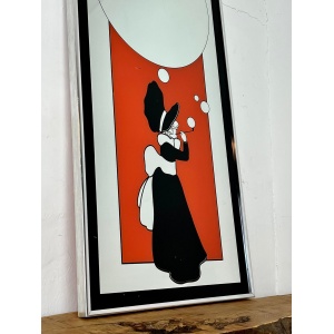 Vintage Art Deco Mirror Girl With Bubbles