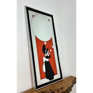 Vintage Art Deco Mirror Girl With Bubbles
