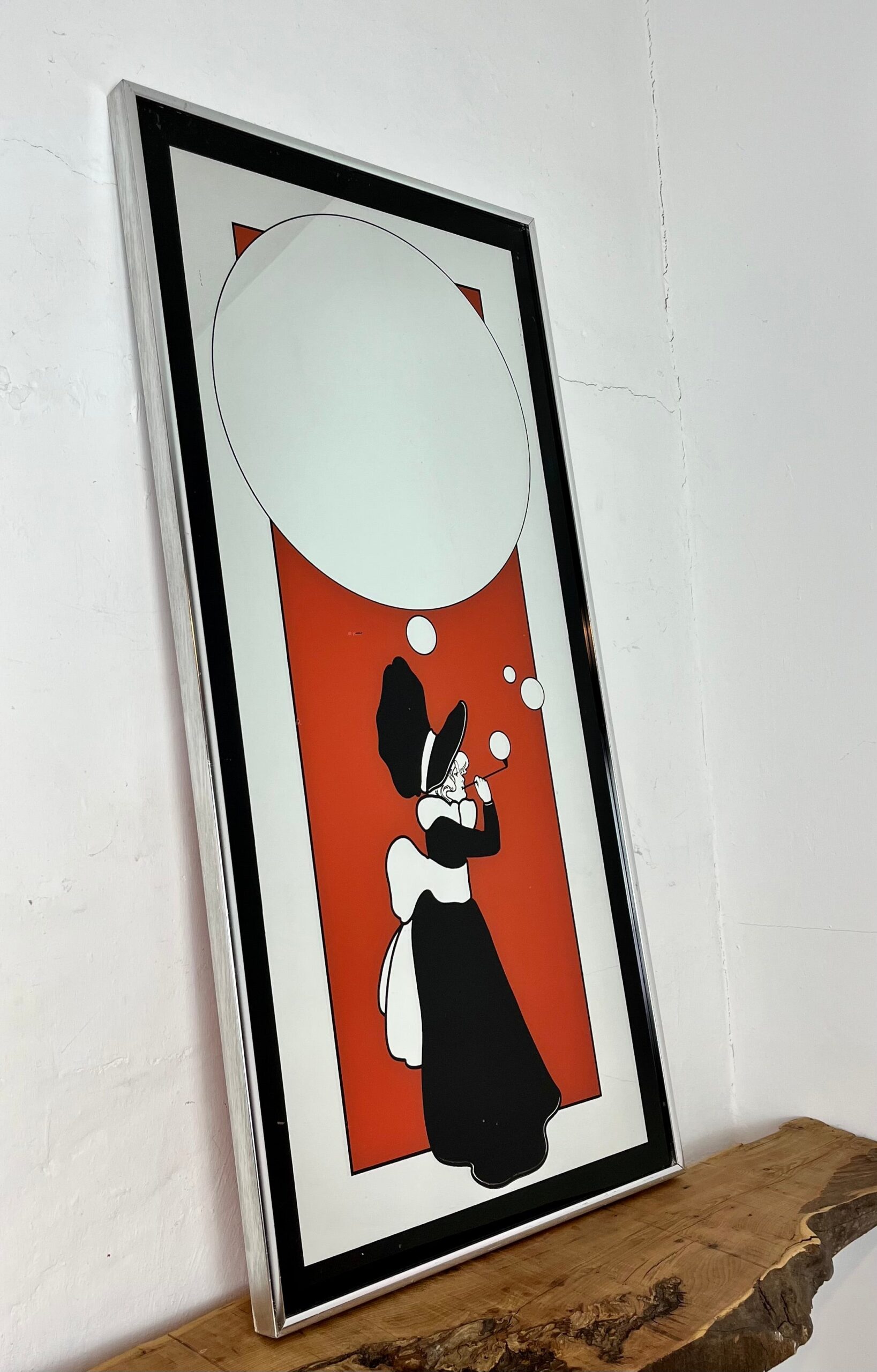 Vintage Art Deco Mirror Girl With Bubbles