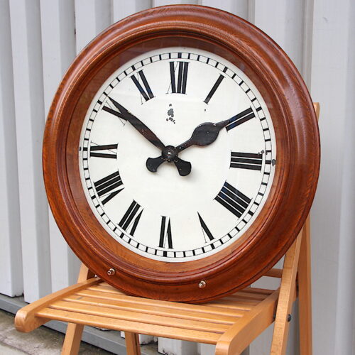 Lovely Vintage Oak Wall Clock By Carl Theodor Wagner, 1940s