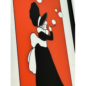 Vintage Art Deco Mirror Girl With Bubbles