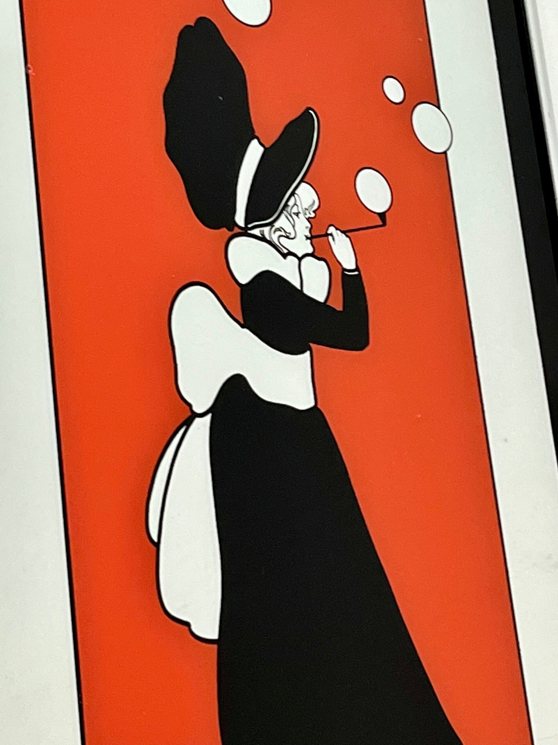 Vintage Art Deco Mirror Girl With Bubbles
