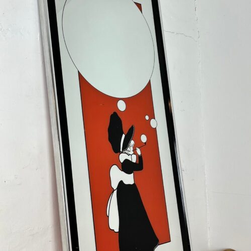 Vintage Art Deco Mirror Girl With Bubbles