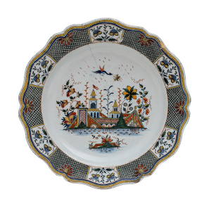Big Dish. France, Rouen, Manufactory of Jean-Baptiste Guillibaud, around 1730